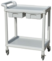 ABS Utility Two Layers Medical Trolleys With Two Drawers   Two Castors With Brake の画像