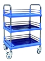 Image de Three Layers Medical Trolleys With ABS Board   Stainless Steel Columns And Rails