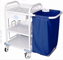 Picture of Three Layers Powder-Coated Steel Medical Linen Trolleys With One Drawer