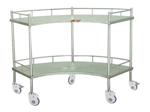 Image de Fan-Shaped 304 Stainless Steel Medical Trolley With 5 Silent Wheels