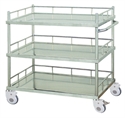 Image de Three Layers With Side Rail Stainless Steel Frame Medical Instrument Trolley