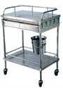 Picture of Two Layers With Hooks Stainless Steel Medical Instrument Trolley One Bucket