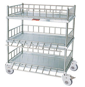 Image de 3 Layers With Side Rails Stainless Steel Medical Trolley For Hospital