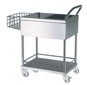 Picture of Two Layers Stainless Steel Medical Hospital Trolleys With One Stainless Basket