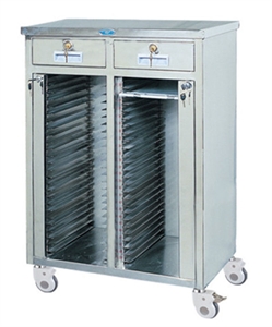 Picture of Patient Record Stainless Steel Medical Trolley With Double Rows   48 Layers