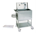 Picture of Quiet Hospital Use Stainless Steel Medical Trolley With Cross Brakes