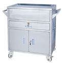 Image de SS304 Emergency Treatment Stainless Steel Medical Trolley With 4 Silent Wheels