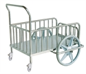 Picture of 304 Hospital Stainless Steel Medical Trolley With 2 Small And 2 Big Wheels