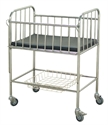 Picture of Stainless Steel Hospital Infant Bed / Baby Crib With Dia 125mm Wheels