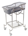 Изображение Safety Stainless Steel Hospital Baby Crib With Silent Wheels   Cross Brakes