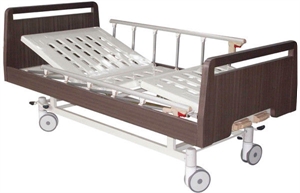 Picture of 2 Cranks Manual Homecare Hospital Bed With 6-Rank Al-Alloy Side Rails
