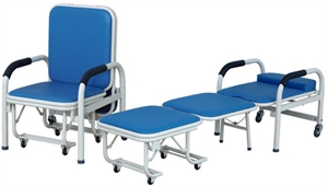 Picture of Foldable Medical Accompany Hospital Furniture Chairs With 6pcs Wheels