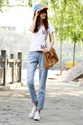 Изображение Wholesale 2013 New Blue Color Casual Woman Skinny Jeans G116