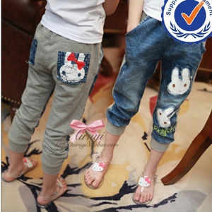 2013 new arrival fashion design 100 cotton fashion child jeans pants CP007 の画像
