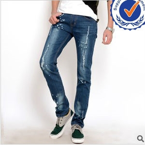 2013 new arrival fashion design cotton men skinny jeans welcome OEM and ODM MK008 の画像