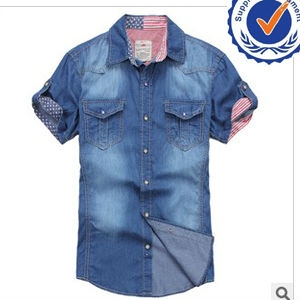 Изображение 2013 new arrival fashion design cotton fashion men jeans shirts WM009