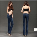Изображение new fashion design lady flare jeans welcome OEM and ODM WF037