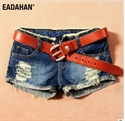Изображение hole design lady jeans shorts JS001