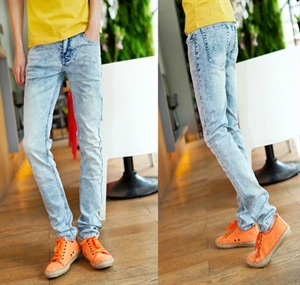 new style special washing boy slim jeans MK007 の画像