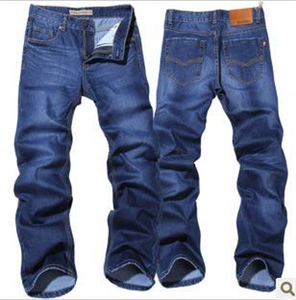 Изображение thick men straight jeans with dark blue colour MS004