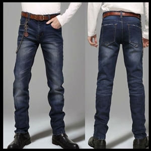 Изображение 2012 new design fashinable straight men jean pants with perfect wash, can be customized ms-003