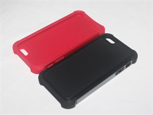 Picture of Black High Silicone And PC 2 in 1 Hard Back Silicone Case For iPhone 5