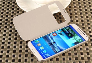 Picture of White Samsung Protective Case Flip Leather For Galaxy S4 i9500