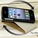 Elegant Customized iPhone4 Leather Cases Standale , Waterproof Phone Shell