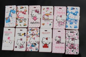 Durable / Attractive Up And Down Hello Kitty Patterns of iPhone4 Leather Cases