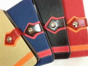 Folded Mini ipad Leather Case And Covers With Magnetic Hook And Card Slot