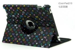 LV scrawl patterns leather case cover for ipad2