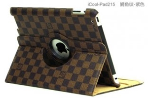 Picture of colorful LV lattice texture leather cover case for ipad2