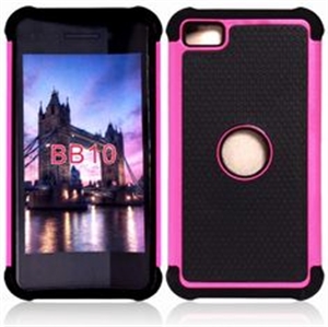 Picture of Double Colors Carbon Fiber TPU Back Case For Blackberry Z10