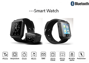 Bluetooth Smart Watch 1.3" Display Screen BT3.0 for Android 2.3 Above Smartwatch Pedometer Burglar Alarm Music Player