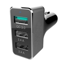 42W 3-Port USB Aluminium Smart Car Charger (with QC3.0)