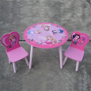 Princess Wooden table and 2 chairs Set