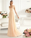 LE51 2012 Professional OEM Champagne One shoulder Sweetheart Pleated Chiffon Evening DressLE51 の画像