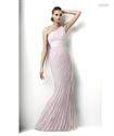 Picture of LE11 2012 Hot Sale Custom Made One Shoulder Sash Tiered Pleated Mermaid Evening DressLE11