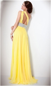 Picture of 2412 2012 Hot Sale Custom Made yellow bridesmaid  party evening gown2412