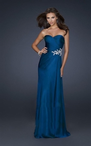 Image de 2417  Hot Sale deep blue sweetheart beaded Fashion Evening Dresses2417