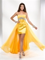 P5696 2012 Hot Sale Custom Made Yellow Beaded Wedding Evening Party GownP5696 の画像
