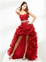 Изображение P1630 2012 Latest Custom Made red ruffle wedding evening party GownP1630
