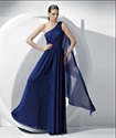 Image de L991 2012 Professional OEM Custom Made One Shoulder Deep Blue Chiffon Mother DressL991