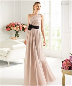 Picture of LE53 2012 Professional OEM One Shoulder Sash Pleated Chiffon Mother DressLE53