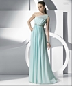 Picture of LE8 2012 Professional OEM Custom Made One Shoulder Pleated Chiffon Mother DressLE8