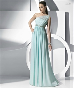Picture of LE8 2012 Professional OEM Custom Made One Shoulder Pleated Chiffon Mother DressLE8