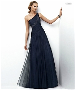 Picture of LE36 2012 Hot Sale Custom Made Graceful One Shoulder Pleated Tulle Mother DressLE36