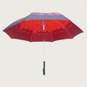 Picture of double canopy fiberglass ribs auto open straight umbrella