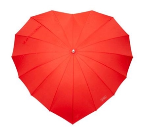 Picture of 58.5CM/23"*16K Heart Shape Red Color StraightUmbrella