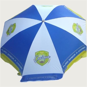 Picture of bluewhite beach umbrella sun umbrella parasol